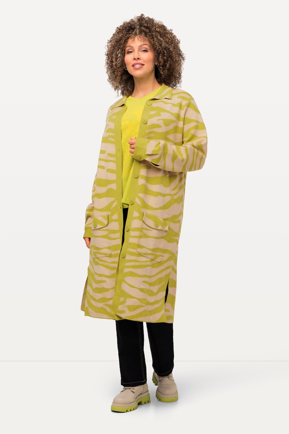 Große Größen Strickjacke, Damen, grün, Größe: 42/44, Viskose/Polyester/Synthetische Fasern, Ulla Popken Große Größen Strickjacke, Damen, grün, Größe: 42/44, Viskose/Polyester/Synthetische Fasern, Ulla Popken von Ulla Popken