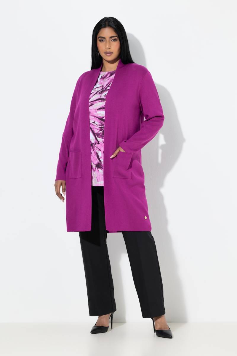 Große Größen Strickjacke, Damen, lila, Größe: 54/56, Viskose/Polyester, Ulla Popken von Ulla Popken