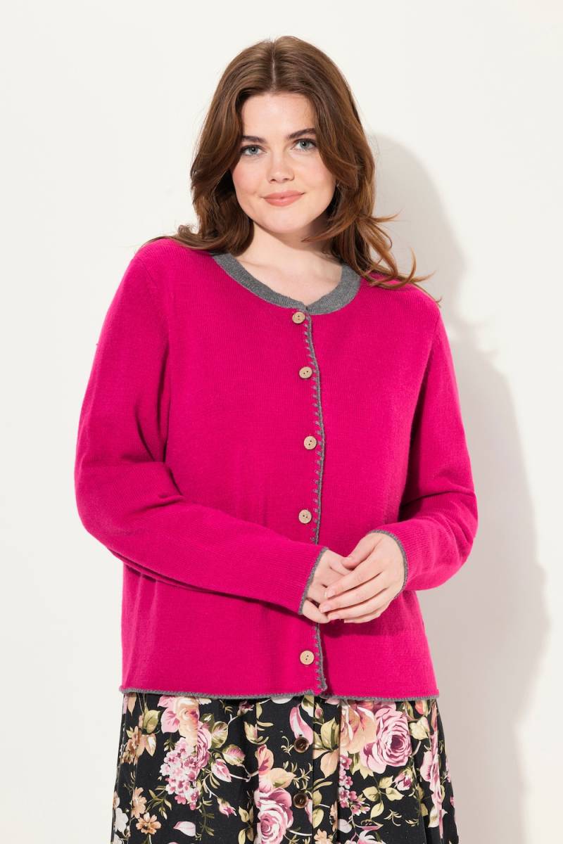 Große Größen Strickjacke, Damen, rosa, Größe: 46/48, Synthetische Fasern/Wolle, Ulla Popken von Ulla Popken