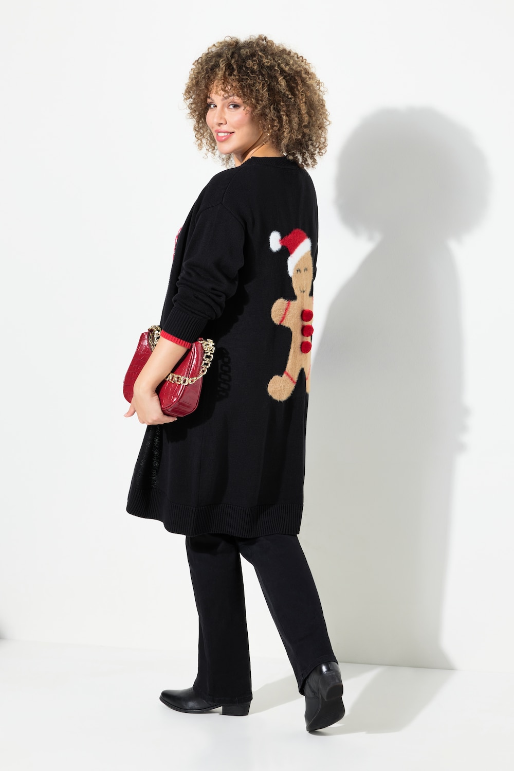 Große Größen Strickjacke, Damen, schwarz, Größe: 54/56, Baumwolle/Synthetische Fasern, Ulla Popken von Ulla Popken