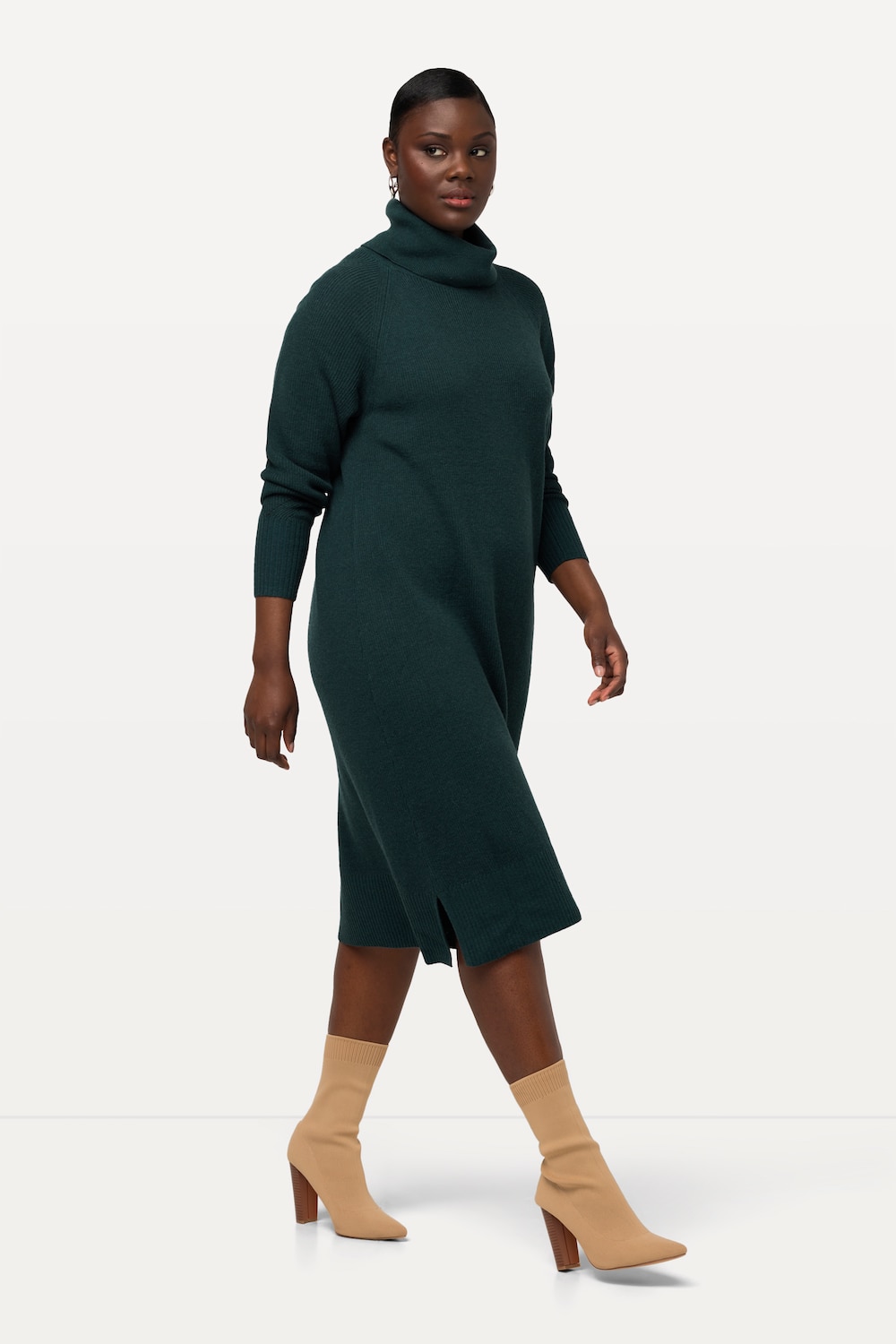 Große Größen Strickkleid, Damen, grau, Größe: 46/48, Wolle/Synthetische Fasern, Ulla Popken von Ulla Popken