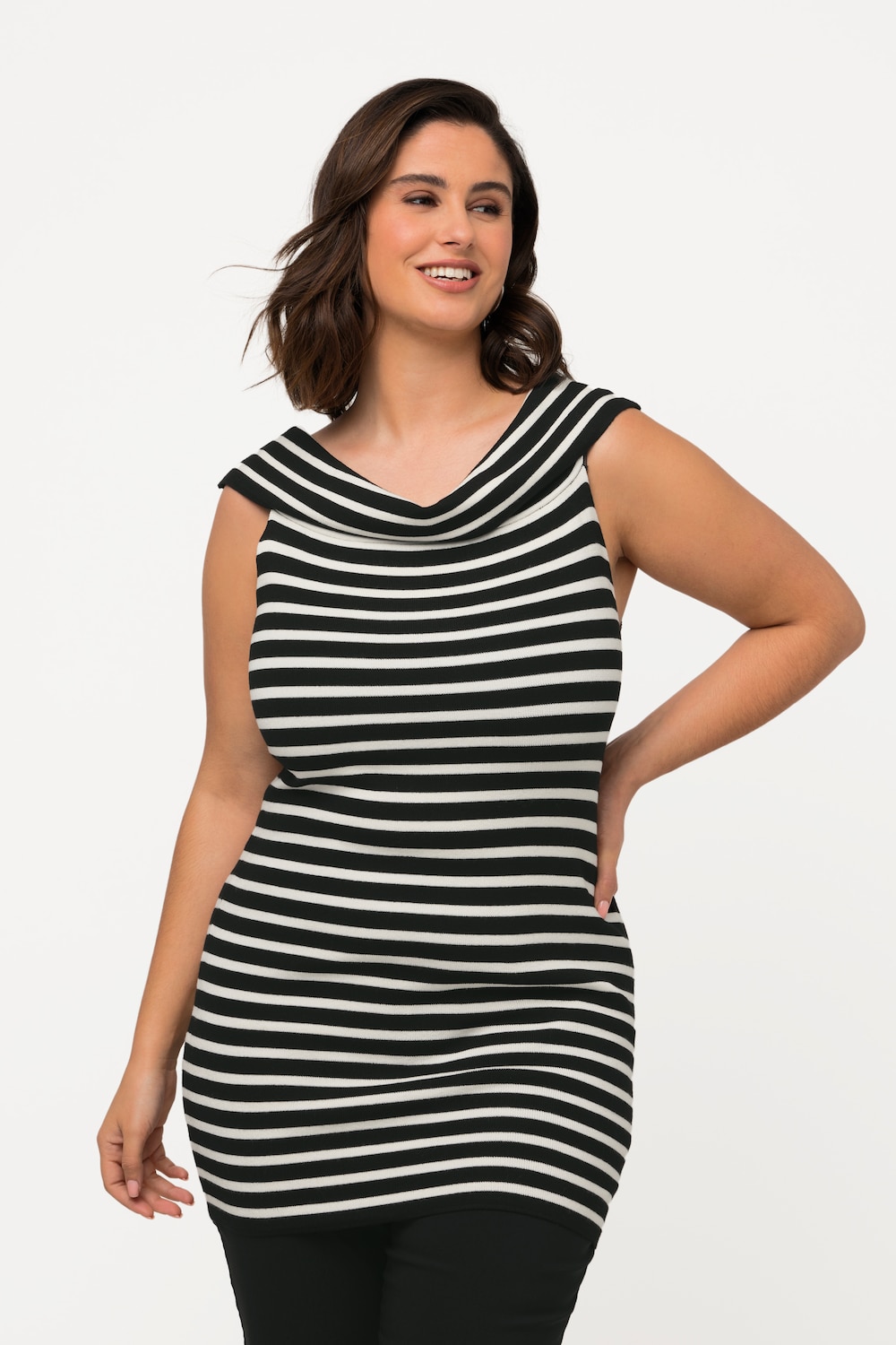 Große Größen Stricktop, Damen, schwarz, Größe: 42/44, Synthetische Fasern/Viskose, Ulla Popken von Ulla Popken