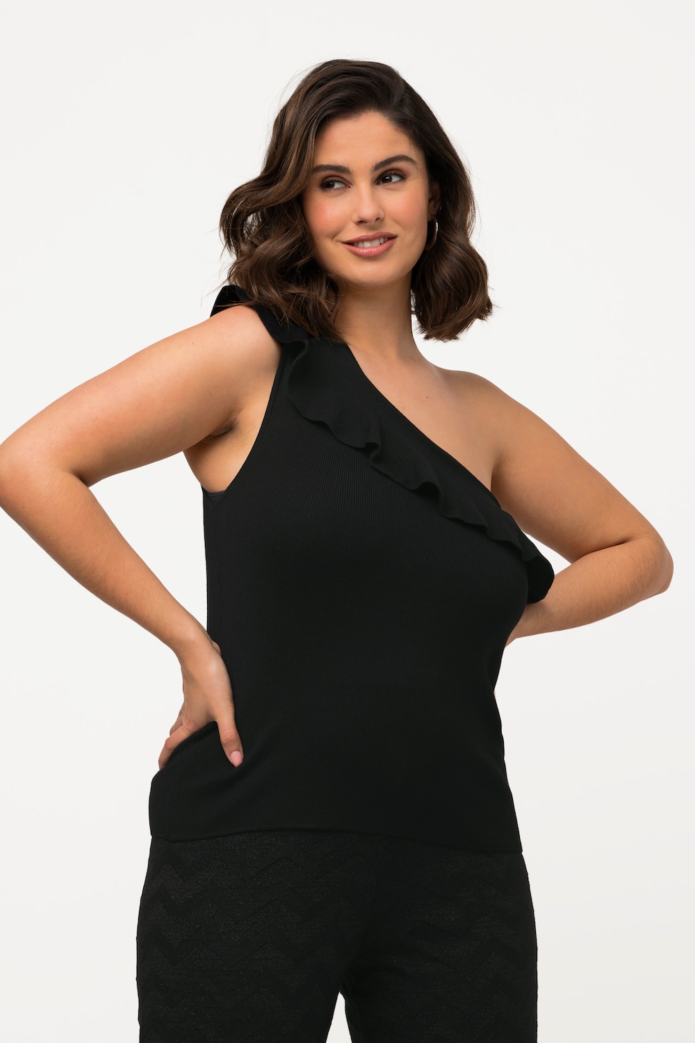 Große Größen Stricktop, Damen, schwarz, Größe: 50/52, Viskose/Synthetische Fasern, Ulla Popken von Ulla Popken
