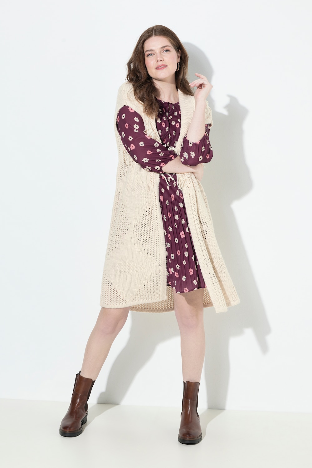 Große Größen Strickweste, Damen, beige, Größe: 42/44, Synthetische Fasern, Ulla Popken von Ulla Popken