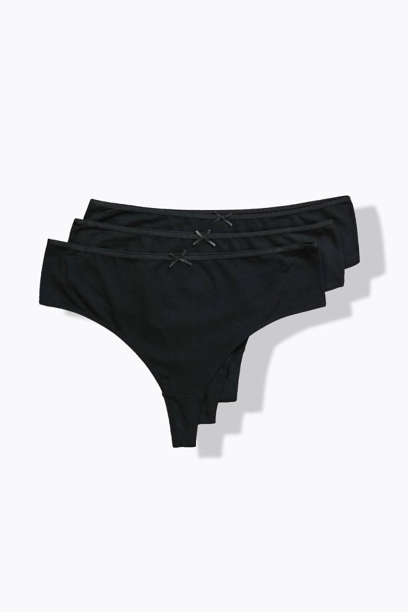 Große Größen Strings, Damen, schwarz, Größe: 42/44, Baumwolle, Ulla Popken von Ulla Popken