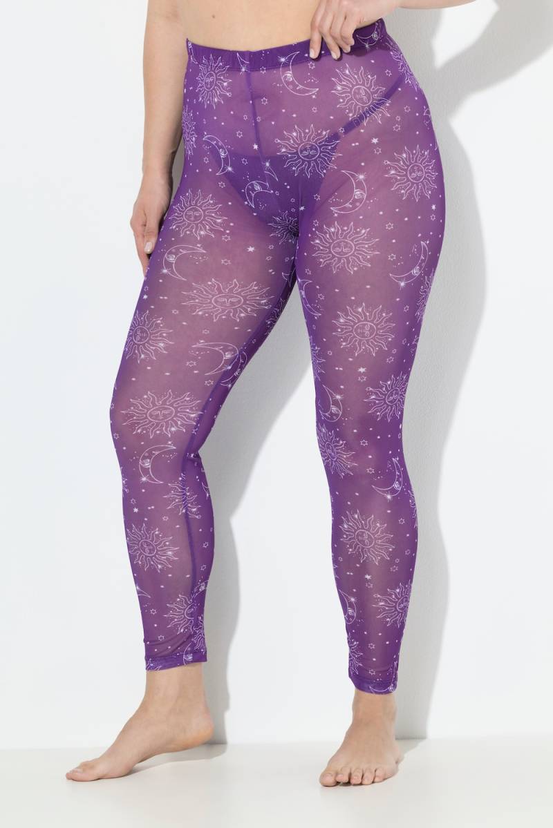 Große Größen Strumpf-Leggings, Damen, lila, Größe: 62/64, Polyester, Ulla Popken von Ulla Popken