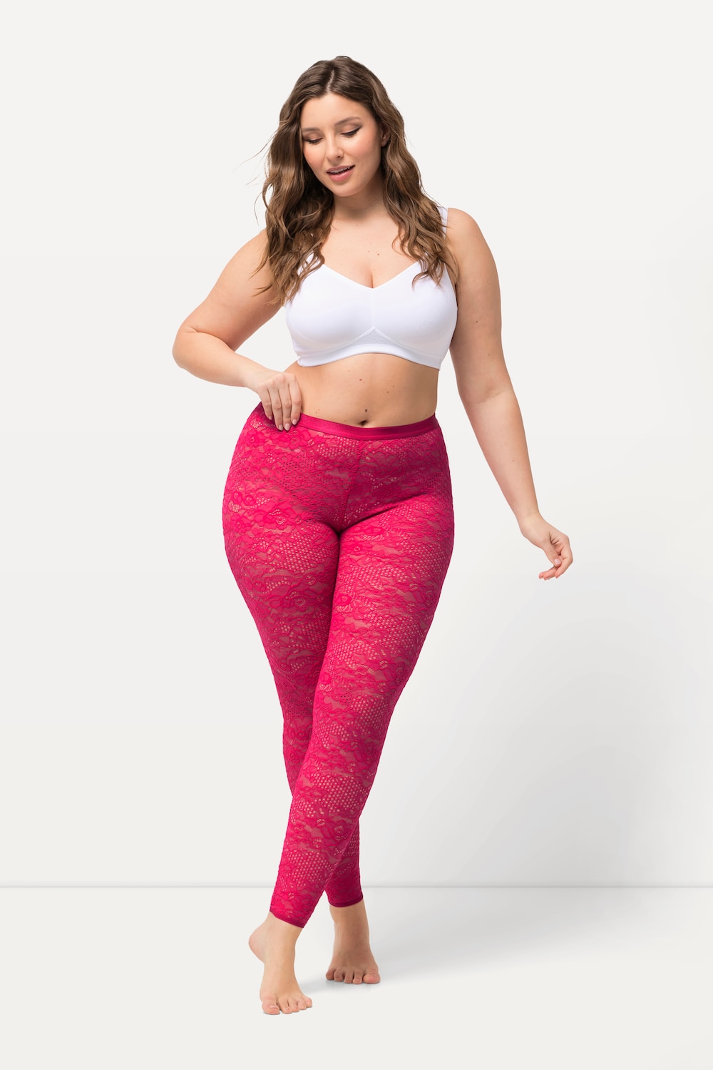 Große Größen Strumpf-Leggings, Damen, rosa, Größe: 42/44, Synthetische Fasern/Elasthan, Ulla Popken von Ulla Popken