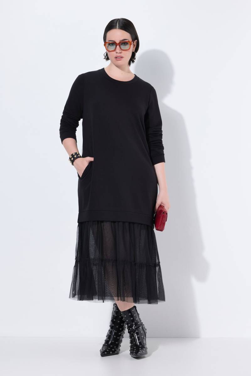 Große Größen Sweat-Maxikleid, Damen, schwarz, Größe: 54/56, Polyester/Viskose, Ulla Popken Große Größen Sweat-Maxikleid, Damen, schwarz, Größe: 54/56, Polyester/Viskose, Ulla Popken von Ulla Popken