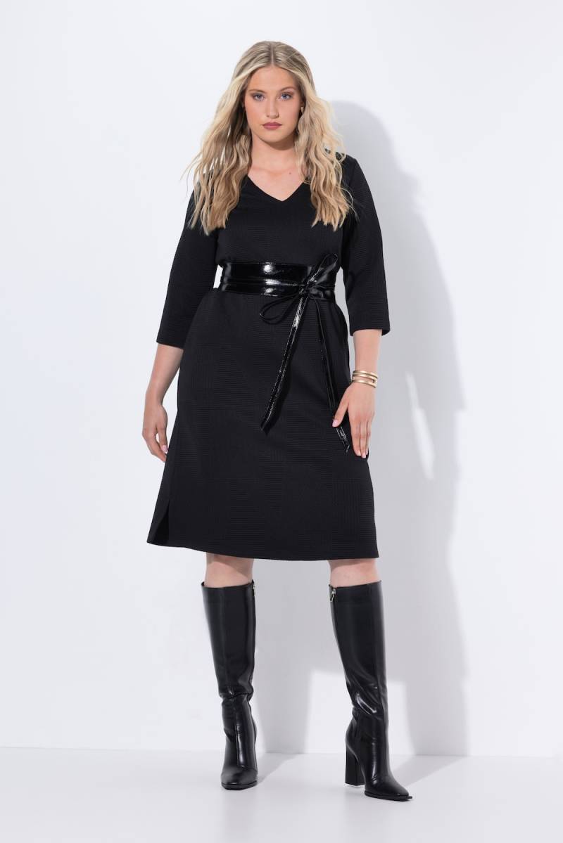 Große Größen Sweat-Midikleid, Damen, schwarz, Größe: 50/52, Polyester, Ulla Popken Große Größen Sweat-Midikleid, Damen, schwarz, Größe: 50/52, Polyester, Ulla Popken von Ulla Popken