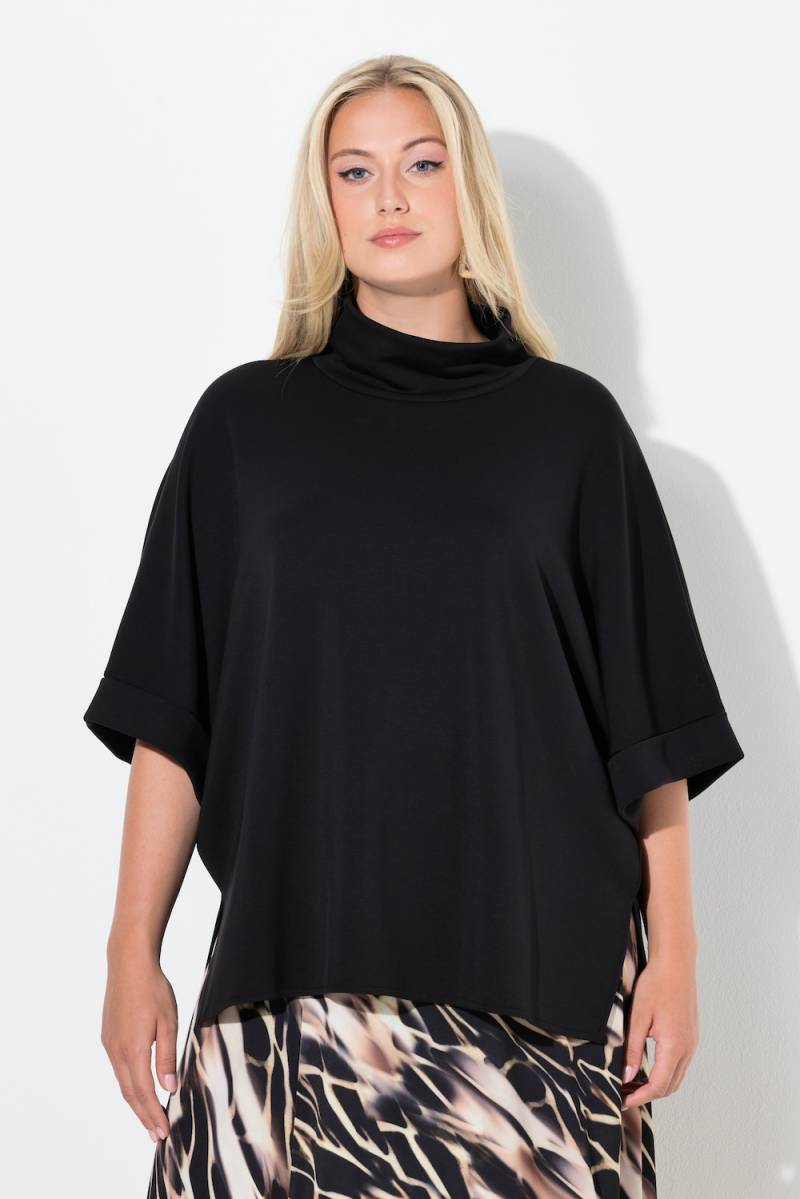 Große Größen Sweat-Poncho, Damen, schwarz, Größe: 2=50-56, Synthetische Fasern/Polyester, Ulla Popken von Ulla Popken