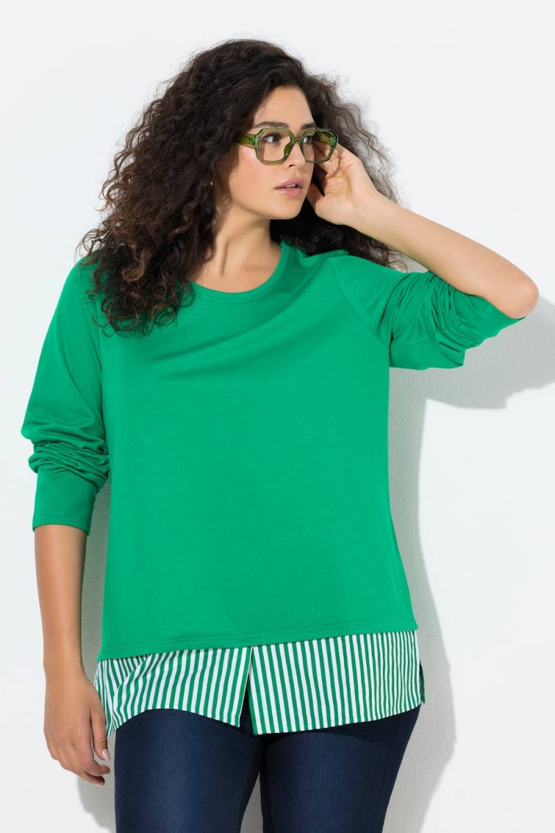 Große Größen Sweater, Damen, grün, Größe: 66/68, Baumwolle/Polyester, Ulla Popken von Ulla Popken