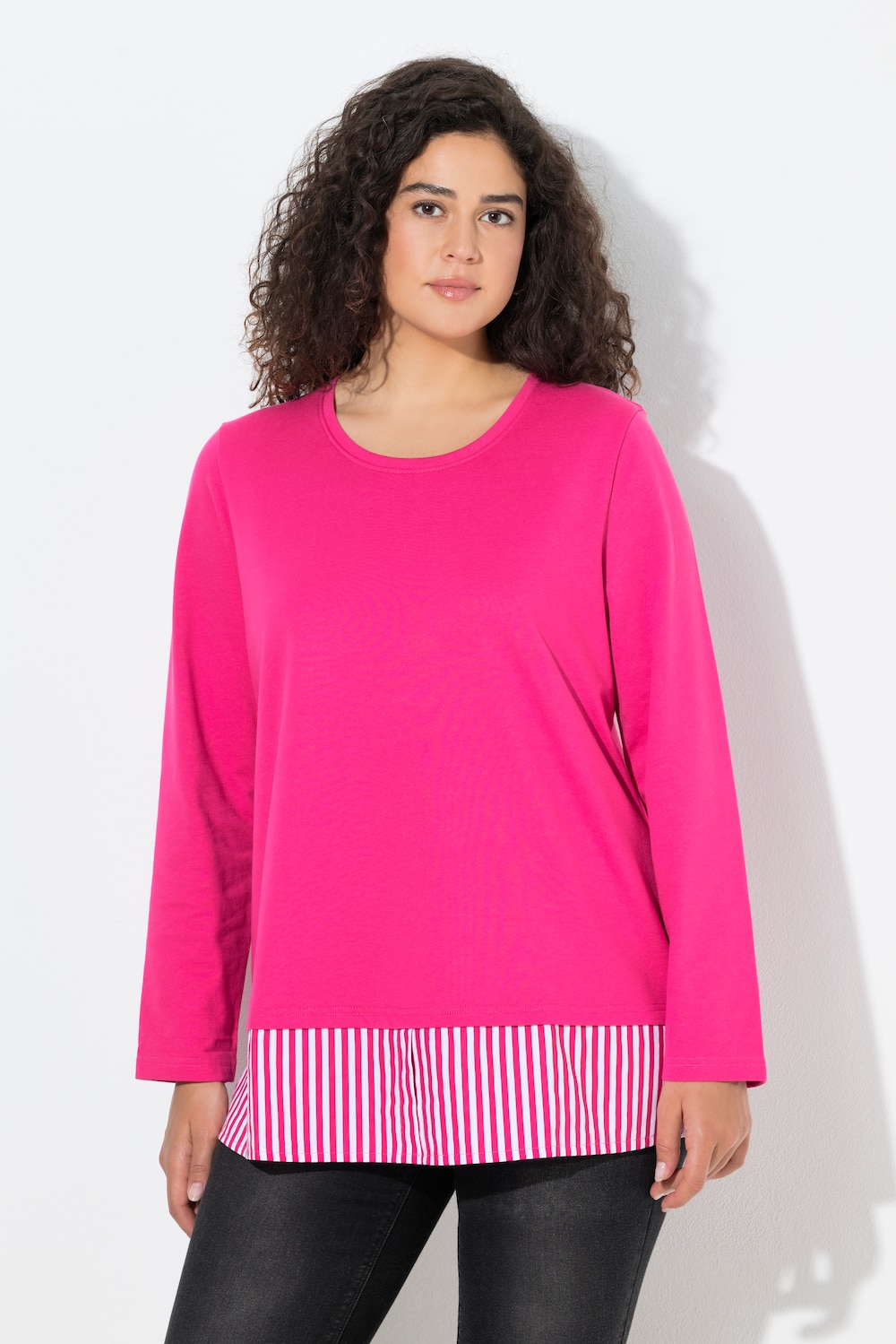 Große Größen Sweater, Damen, rosa, Größe: 66/68, Baumwolle/Polyester, Ulla Popken von Ulla Popken
