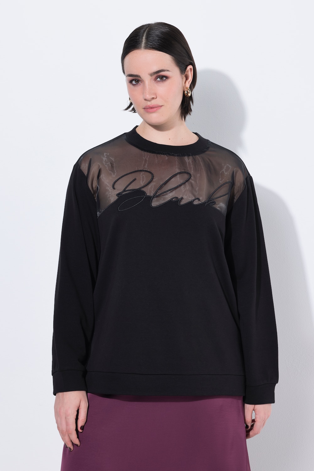 Große Größen Sweater, Damen, schwarz, Größe: 58/60, Polyester/Baumwolle/Synthetische Fasern, Ulla Popken von Ulla Popken