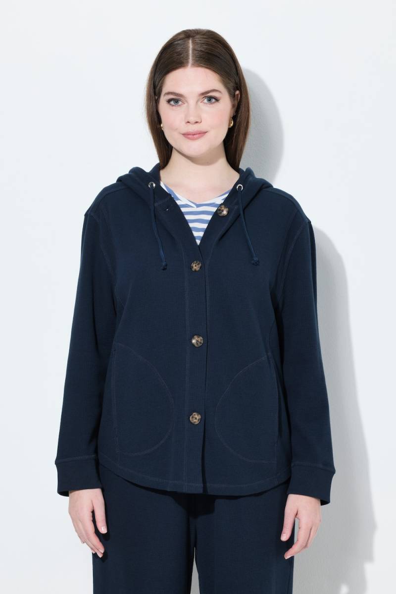 Große Größen Sweatjacke, Damen, blau, Größe: 54/56, Baumwolle, Ulla Popken von Ulla Popken