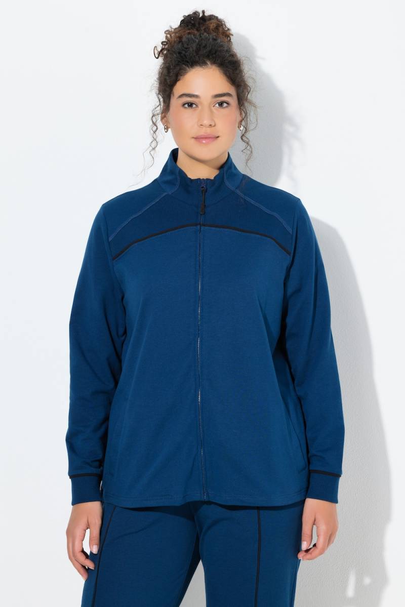 Große Größen Sweatjacke, Damen, blau, Größe: 62/64, Baumwolle/Polyester, Ulla Popken von Ulla Popken