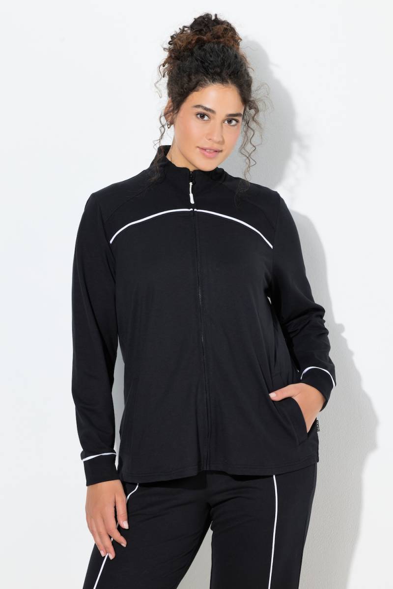 Große Größen Sweatjacke, Damen, schwarz, Größe: 58/60, Baumwolle/Polyester, Ulla Popken von Ulla Popken