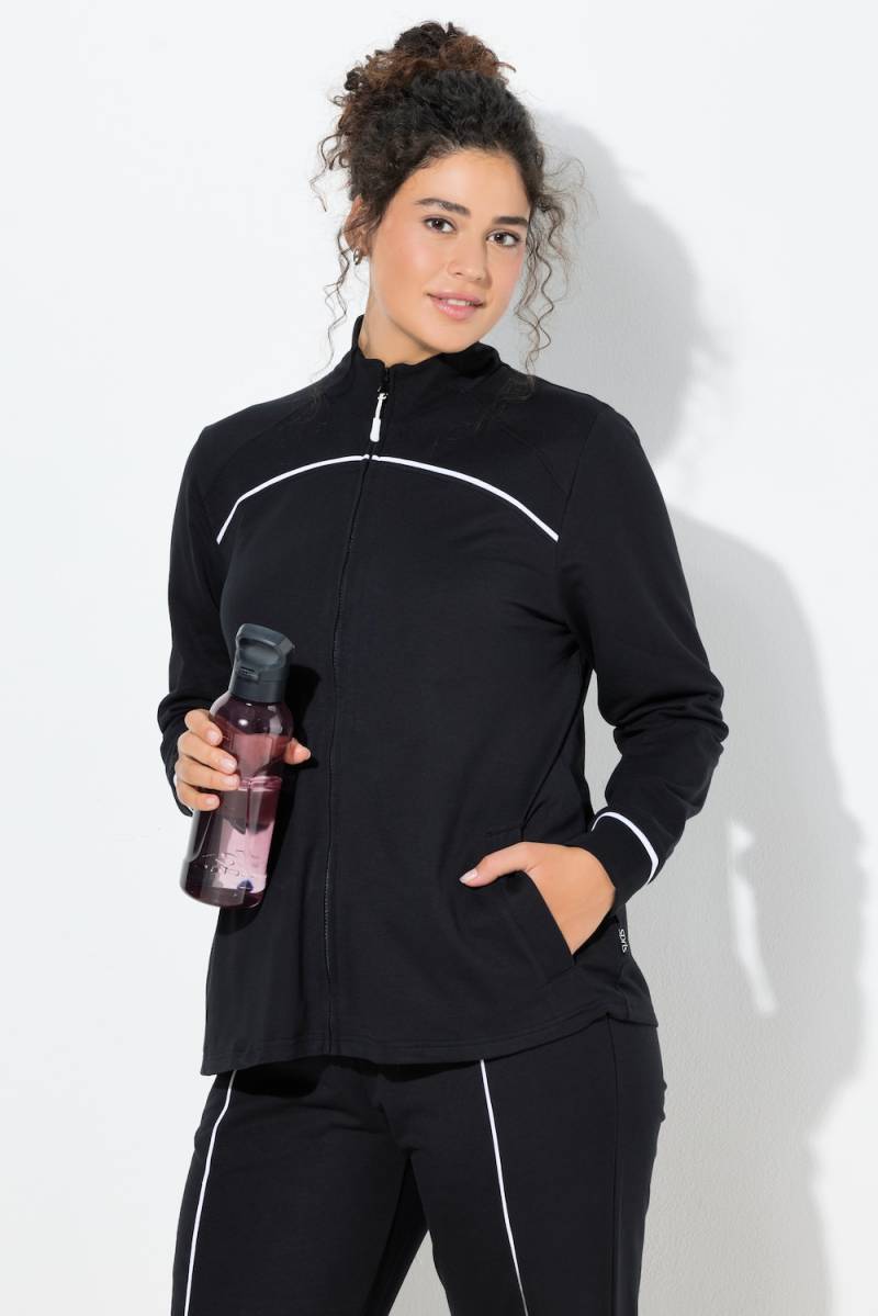 Große Größen Sweatjacke, Damen, schwarz, Größe: 58/60, Baumwolle/Polyester, Ulla Popken von Ulla Popken