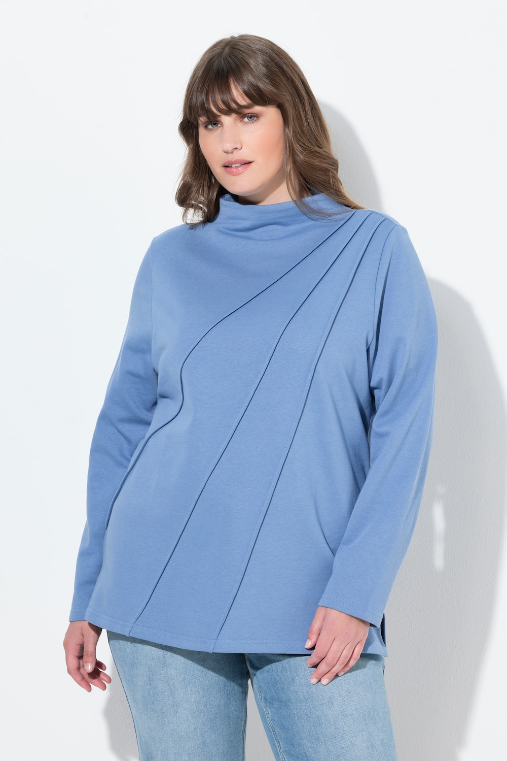 Große Größen Sweatshirt, Damen, blau, Größe: 42/44, Baumwolle, Ulla Popken von Ulla Popken