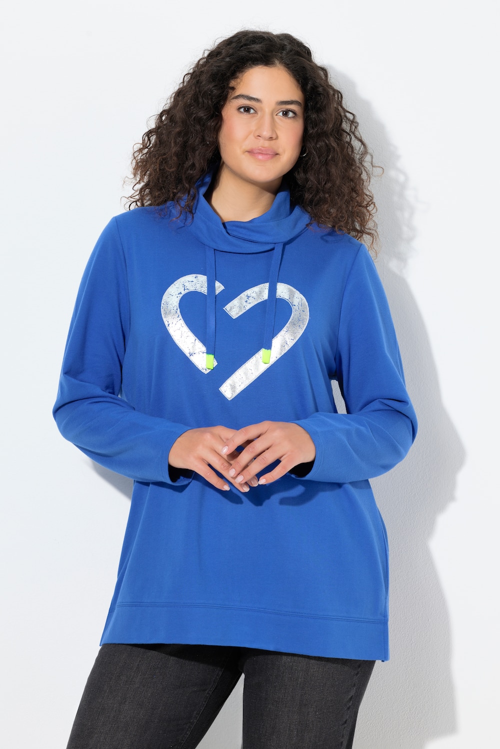 Große Größen Sweatshirt, Damen, blau, Größe: 42/44, Polyester/Baumwolle, Ulla Popken von Ulla Popken