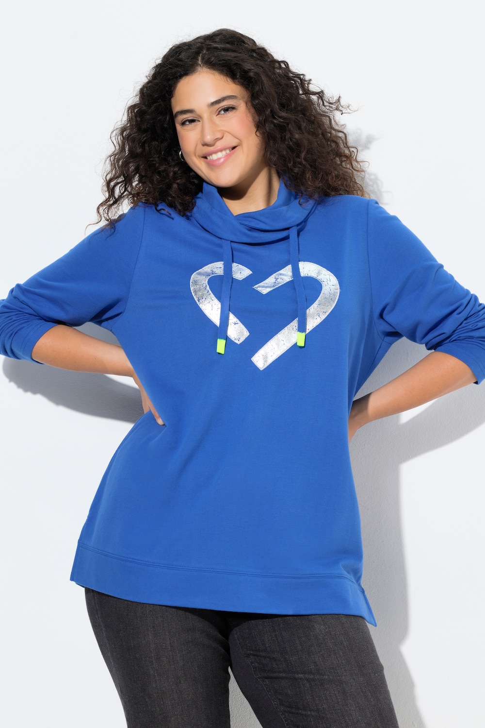 Große Größen Sweatshirt, Damen, blau, Größe: 46/48, Polyester/Baumwolle, Ulla Popken von Ulla Popken