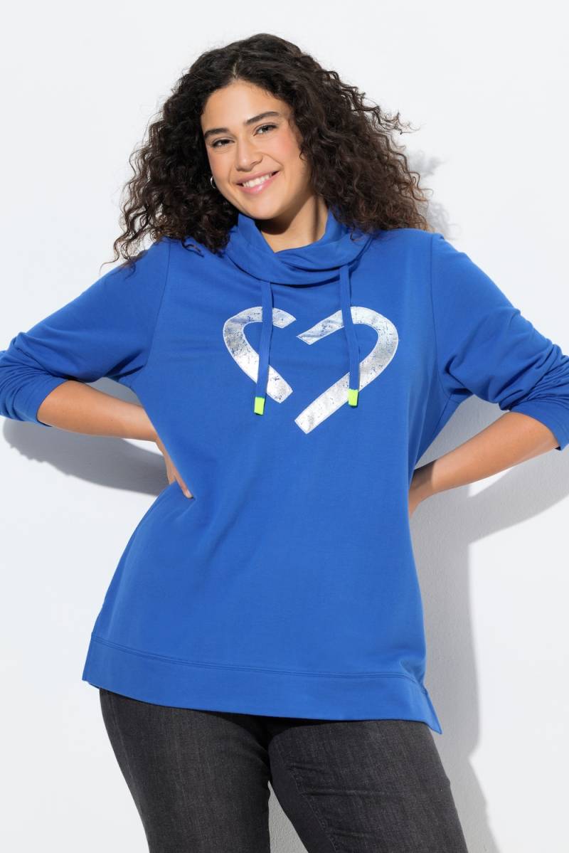 Große Größen Sweatshirt, Damen, blau, Größe: 46/48, Polyester/Baumwolle, Ulla Popken von Ulla Popken
