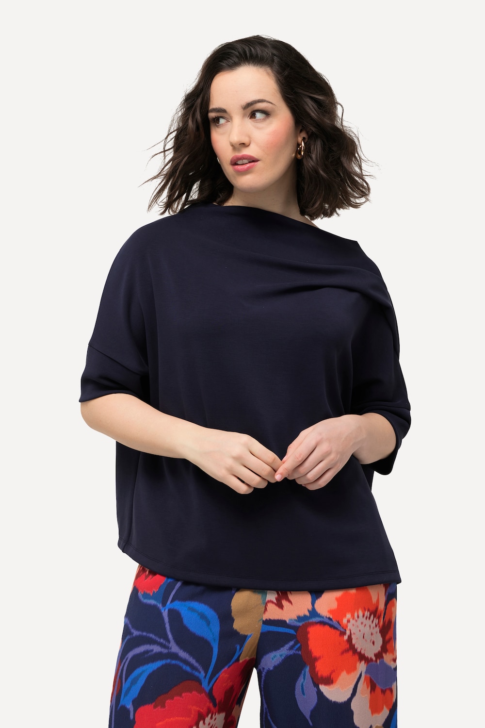 Große Größen Sweatshirt, Damen, blau, Größe: 46/48, Synthetische Fasern/Polyester, Ulla Popken von Ulla Popken