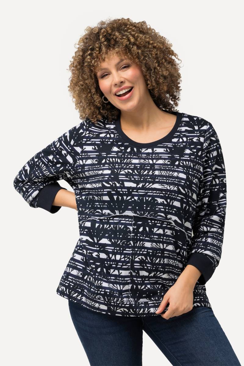 Große Größen Sweatshirt, Damen, blau, Größe: 50/52, Baumwolle/Polyester, Ulla Popken von Ulla Popken