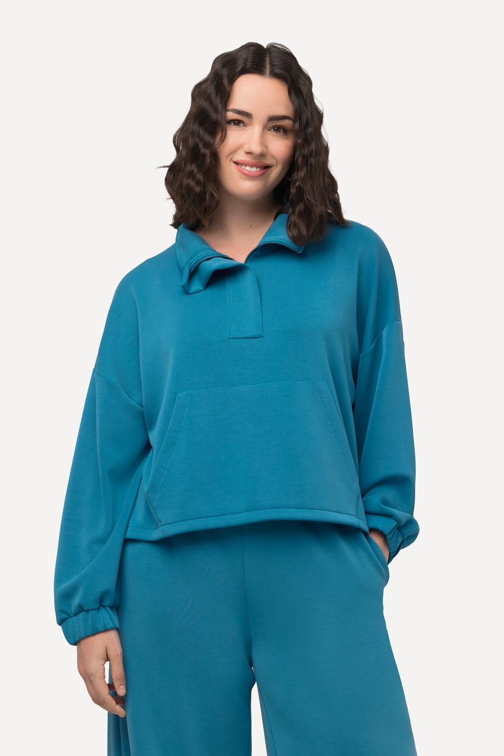Große Größen Sweatshirt, Damen, blau, Größe: 50/52, Synthetische Fasern/Polyester, Ulla Popken von Ulla Popken