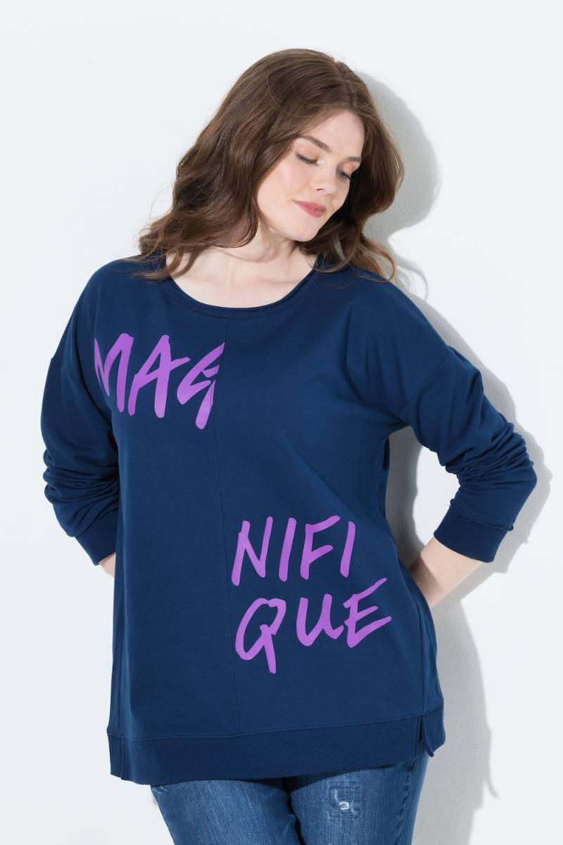 Große Größen Sweatshirt, Damen, blau, Größe: 54/56, Polyester/Baumwolle, Ulla Popken von Ulla Popken