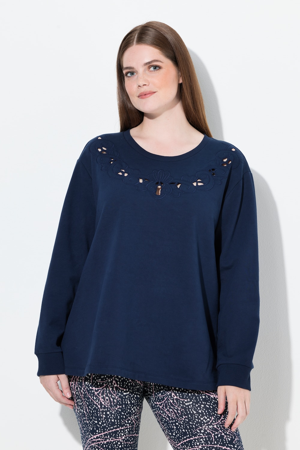Große Größen Sweatshirt, Damen, blau, Größe: 58/60, Baumwolle, Ulla Popken von Ulla Popken