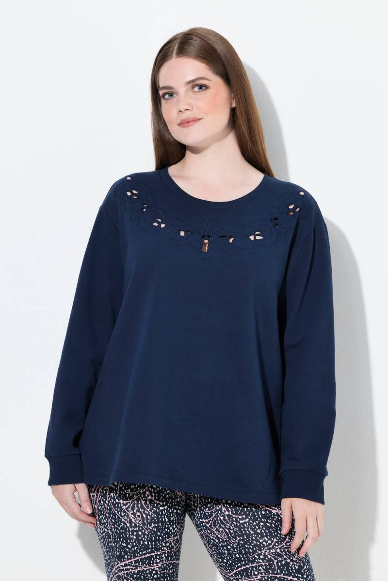 Große Größen Sweatshirt, Damen, blau, Größe: 58/60, Baumwolle, Ulla Popken von Ulla Popken