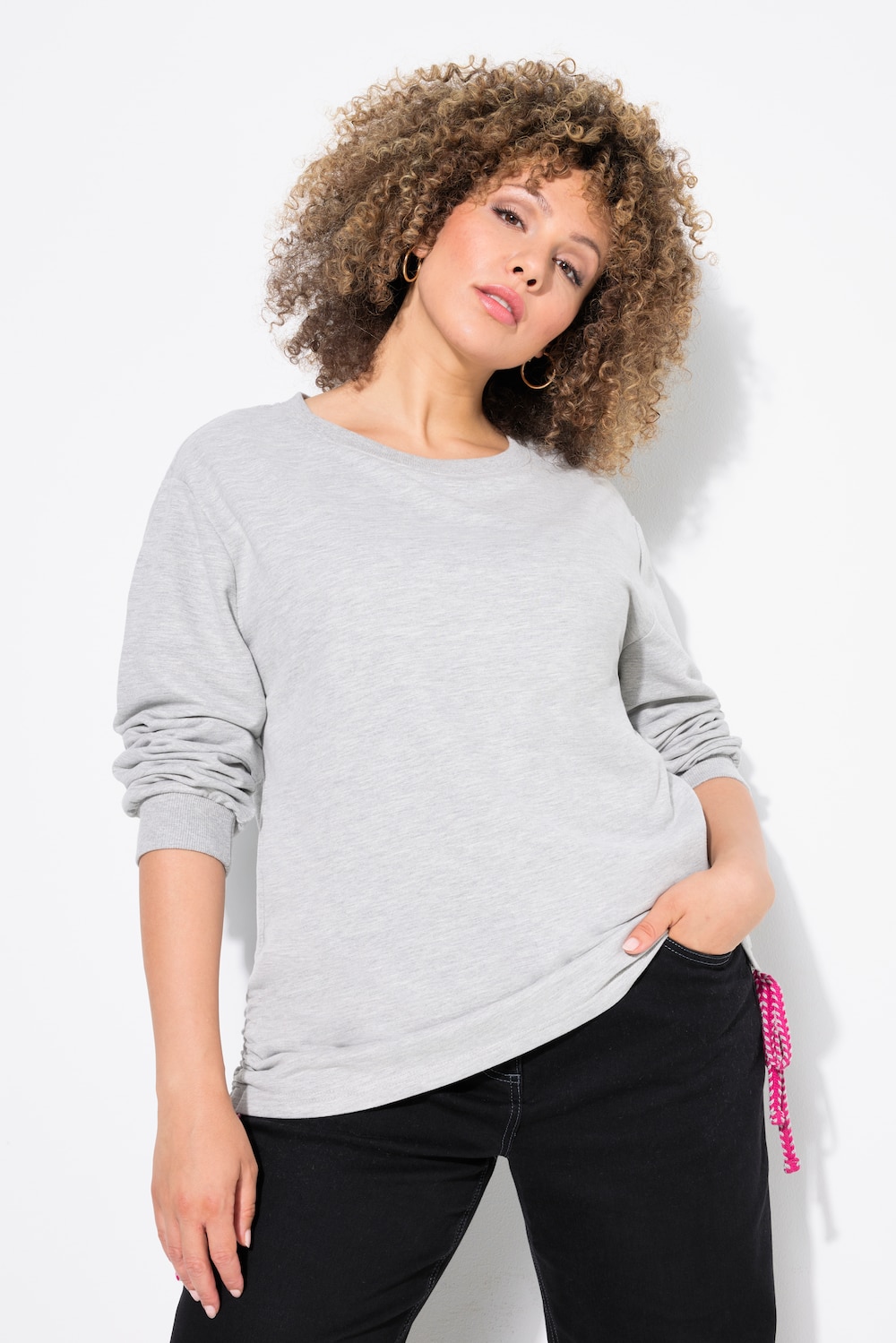 Große Größen Sweatshirt, Damen, grau, Größe: 46/48, Baumwolle/Polyester, Ulla Popken von Ulla Popken