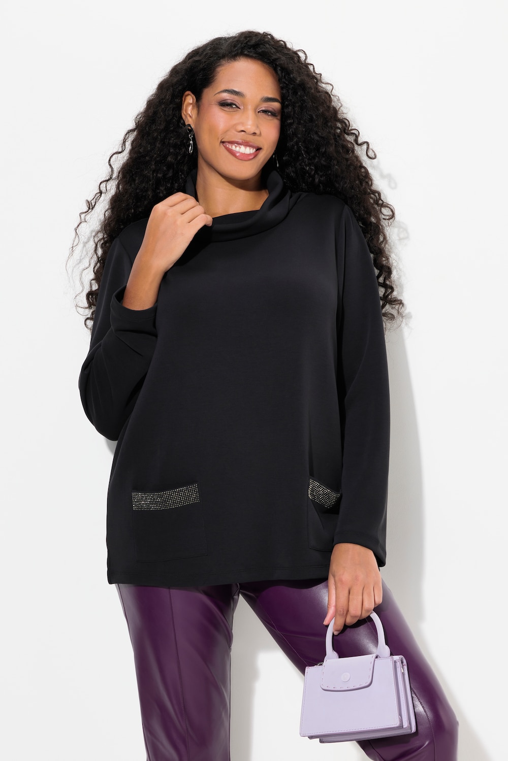 Große Größen Sweatshirt, Damen, grau, Größe: 54/56, Synthetische Fasern/Polyester, Ulla Popken von Ulla Popken
