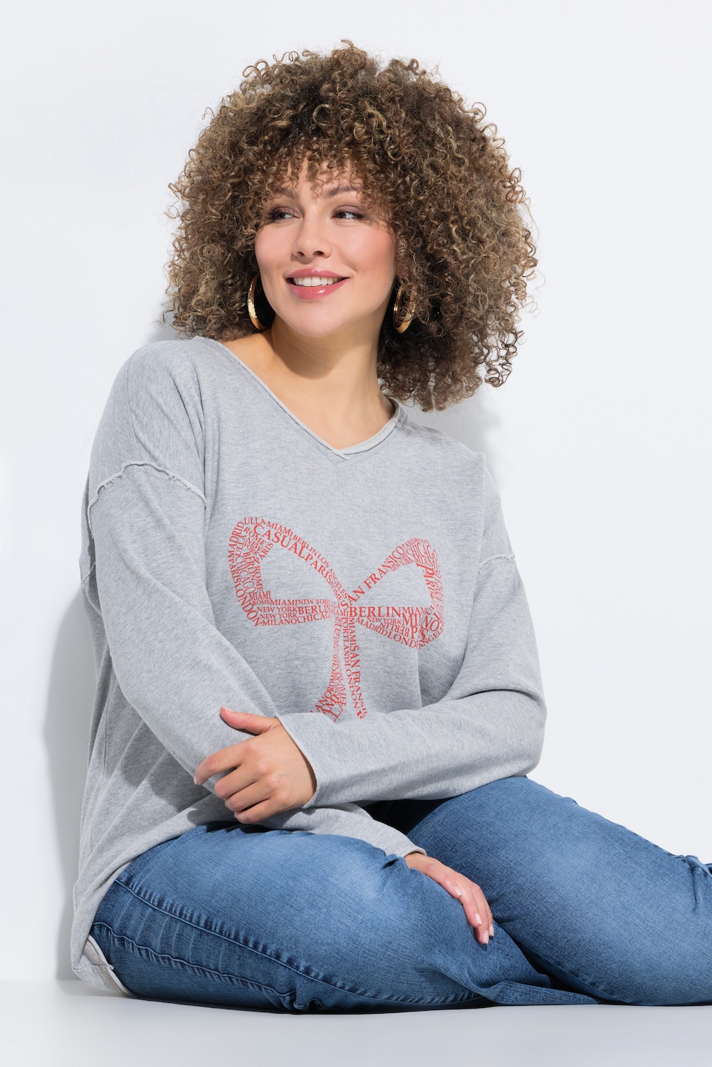 Große Größen Sweatshirt, Damen, grau, Größe: 62/64, Baumwolle/Polyester, Ulla Popken Große Größen Sweatshirt, Damen, grau, Größe: 62/64, Baumwolle/Polyester, Ulla Popken von Ulla Popken