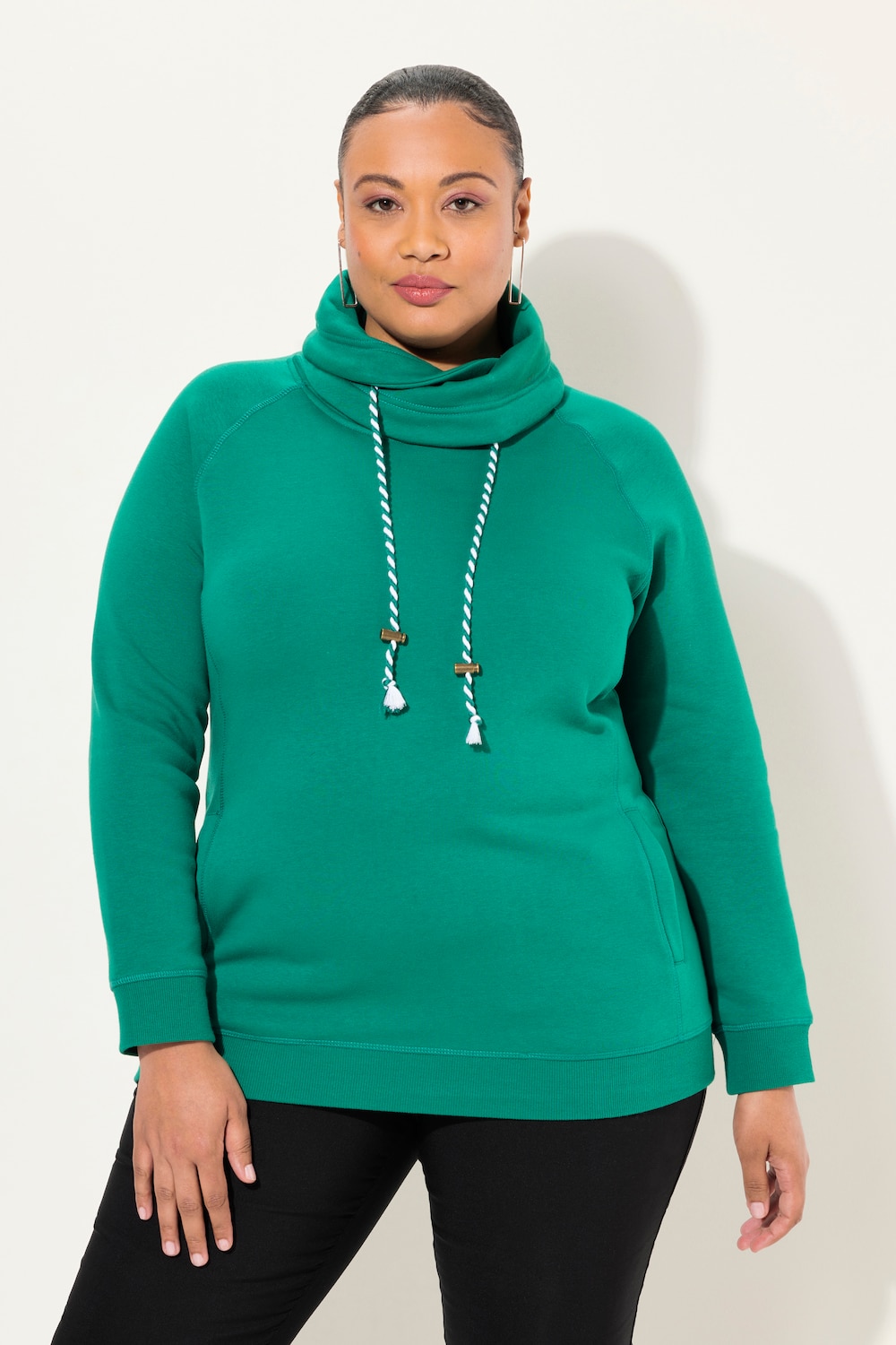 Große Größen Sweatshirt, Damen, grün, Größe: 50/52, Baumwolle, Ulla Popken von Ulla Popken