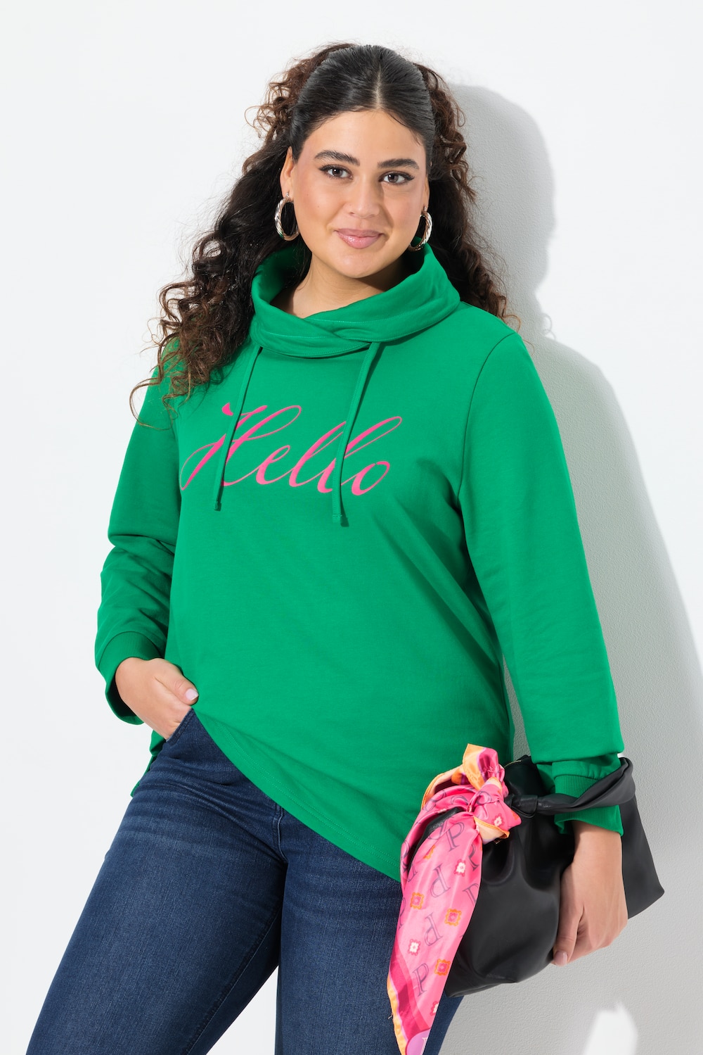 Große Größen Sweatshirt, Damen, grün, Größe: 54/56, Baumwolle/Polyester, Ulla Popken von Ulla Popken