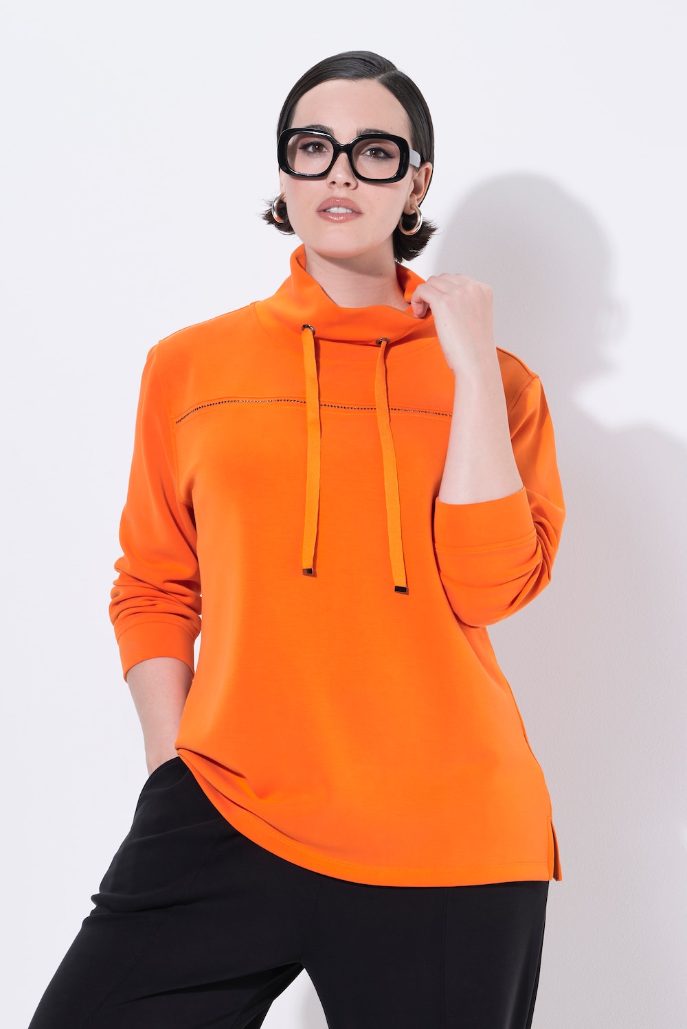 Große Größen Sweatshirt, Damen, orange, Größe: 62/64, Synthetische Fasern/Polyester, Ulla Popken von Ulla Popken