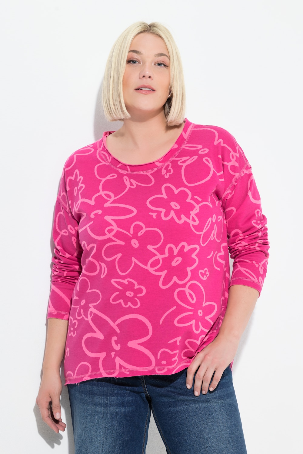 Große Größen Sweatshirt, Damen, rosa, Größe: 46/48, Polyester/Baumwolle, Ulla Popken von Ulla Popken