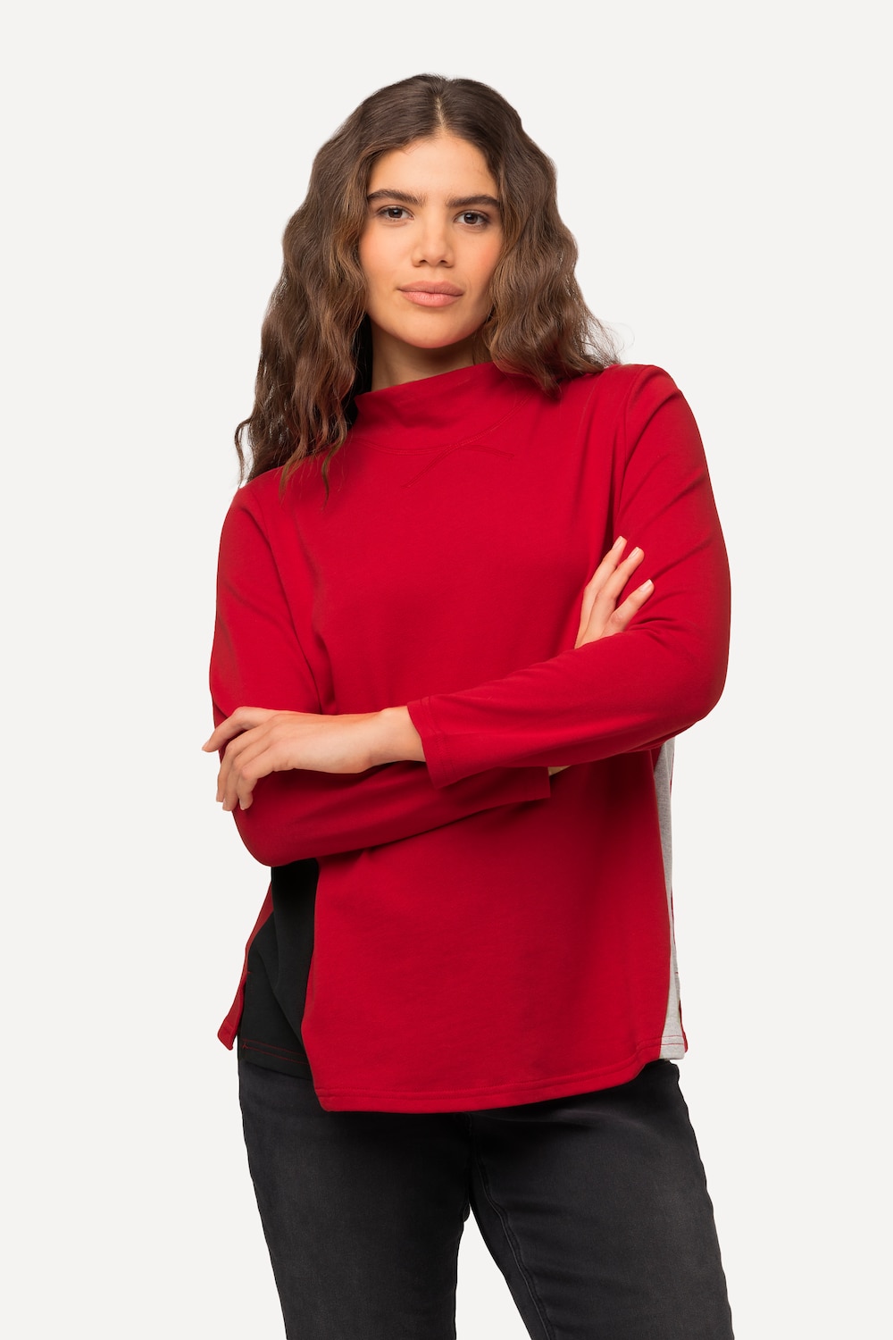 Große Größen Sweatshirt, Damen, rot, Größe: 46/48, Baumwolle/Polyester, Ulla Popken von Ulla Popken