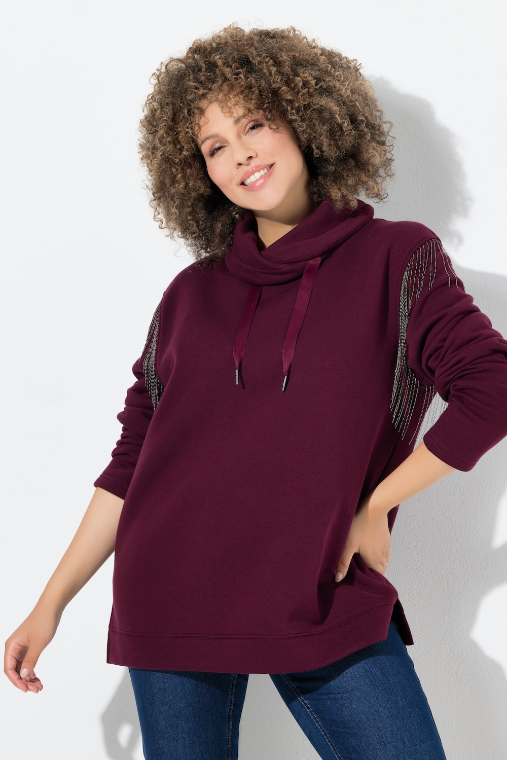 Große Größen Sweatshirt, Damen, rot, Größe: 62/64, Polyester/Baumwolle, Ulla Popken von Ulla Popken