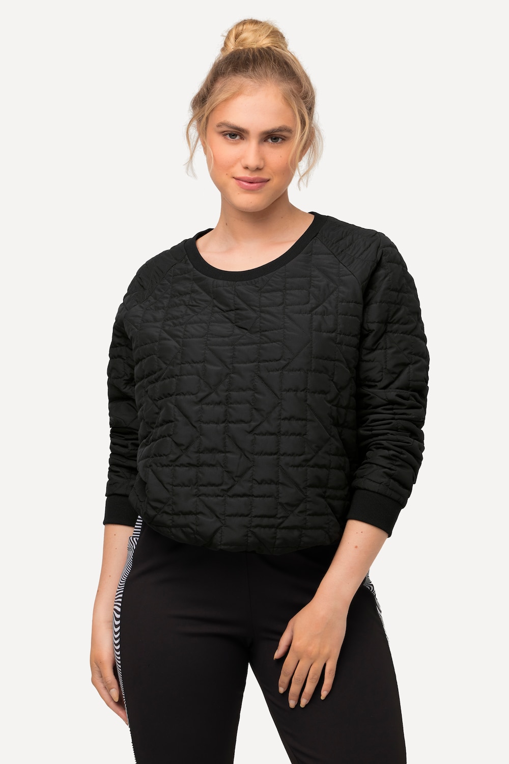 Große Größen Sweatshirt, Damen, schwarz, Größe: 46/48, Kunstseide, Ulla Popken von Ulla Popken