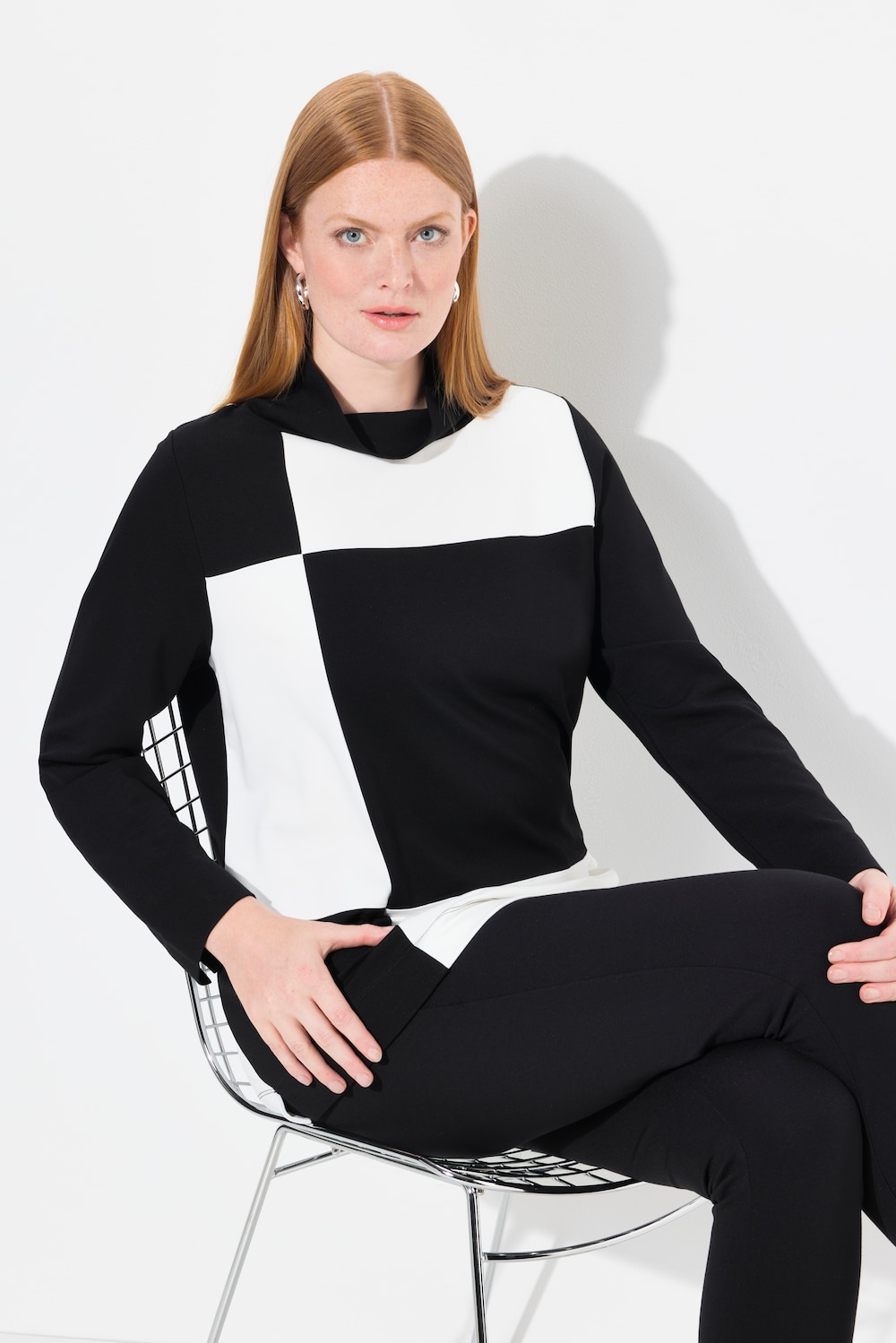 Große Größen Sweatshirt, Damen, schwarz, Größe: 50/52, Viskose/Synthetische Fasern, Ulla Popken von Ulla Popken