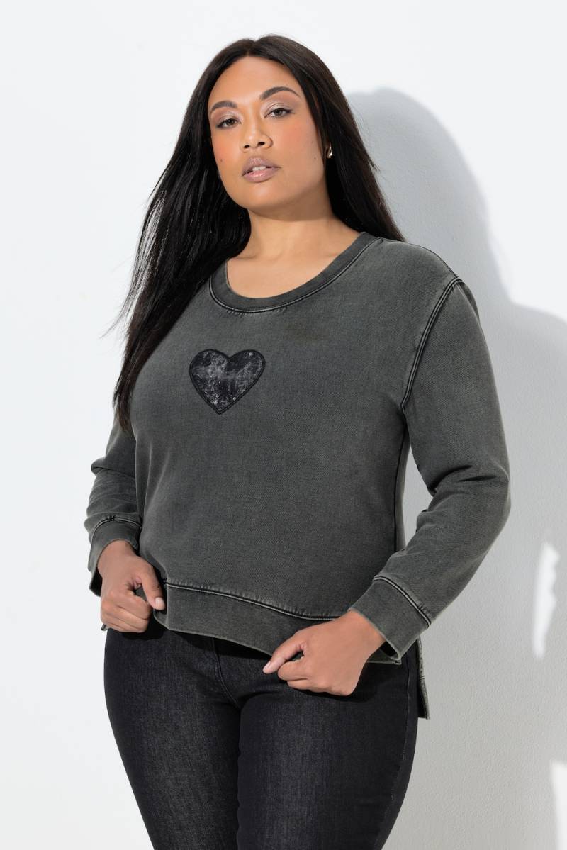 Große Größen Sweatshirt, Damen, schwarz, Größe: 58/60, Baumwolle/Polyester, Ulla Popken von Ulla Popken