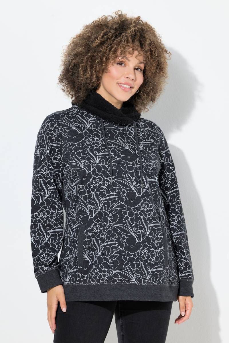 Große Größen Sweatshirt, Damen, schwarz, Größe: 62/64, Polyester/Baumwolle, Ulla Popken von Ulla Popken