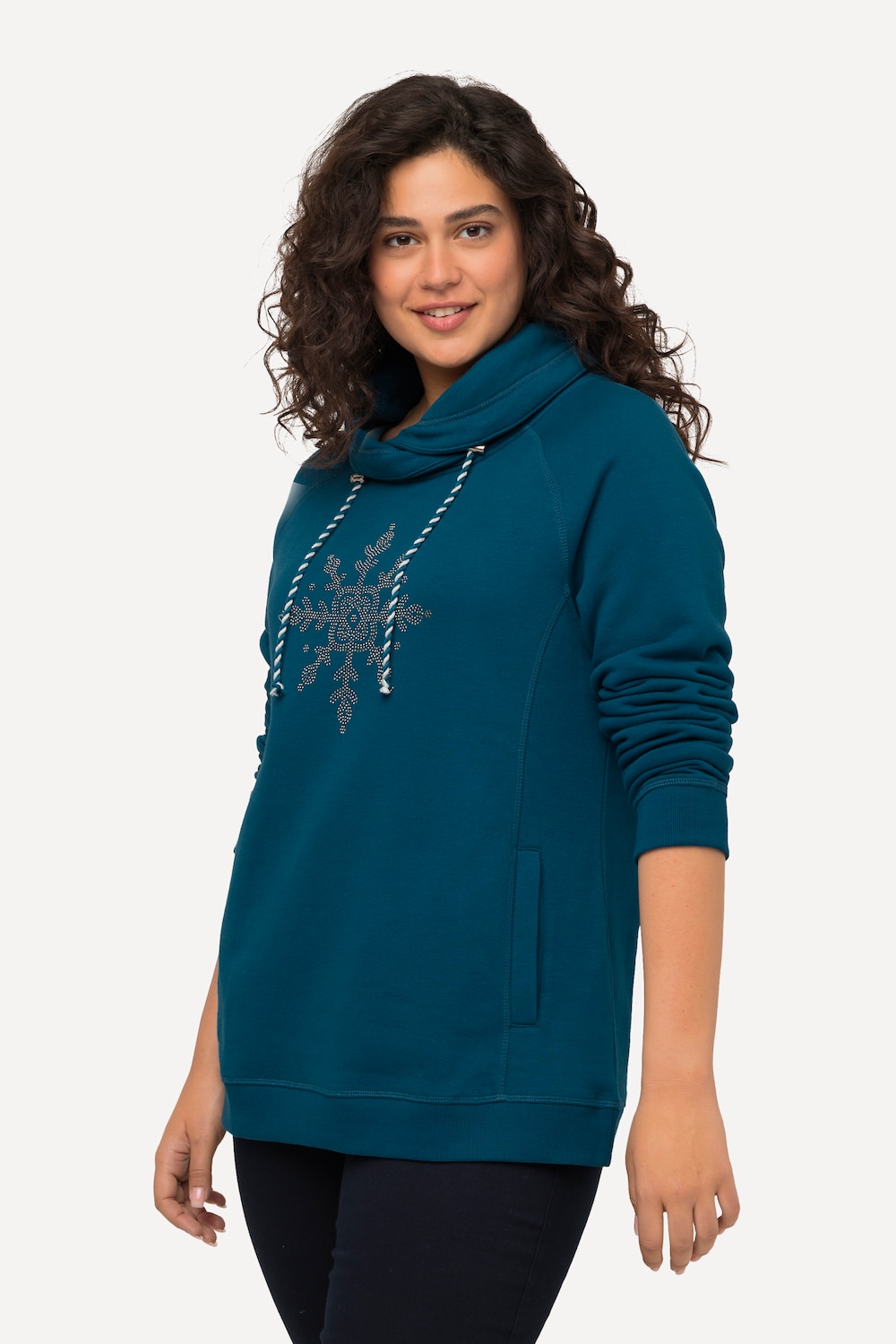 Große Größen Sweatshirt, Damen, blau, Größe: 42/44, Baumwolle, Ulla Popken von Ulla Popken