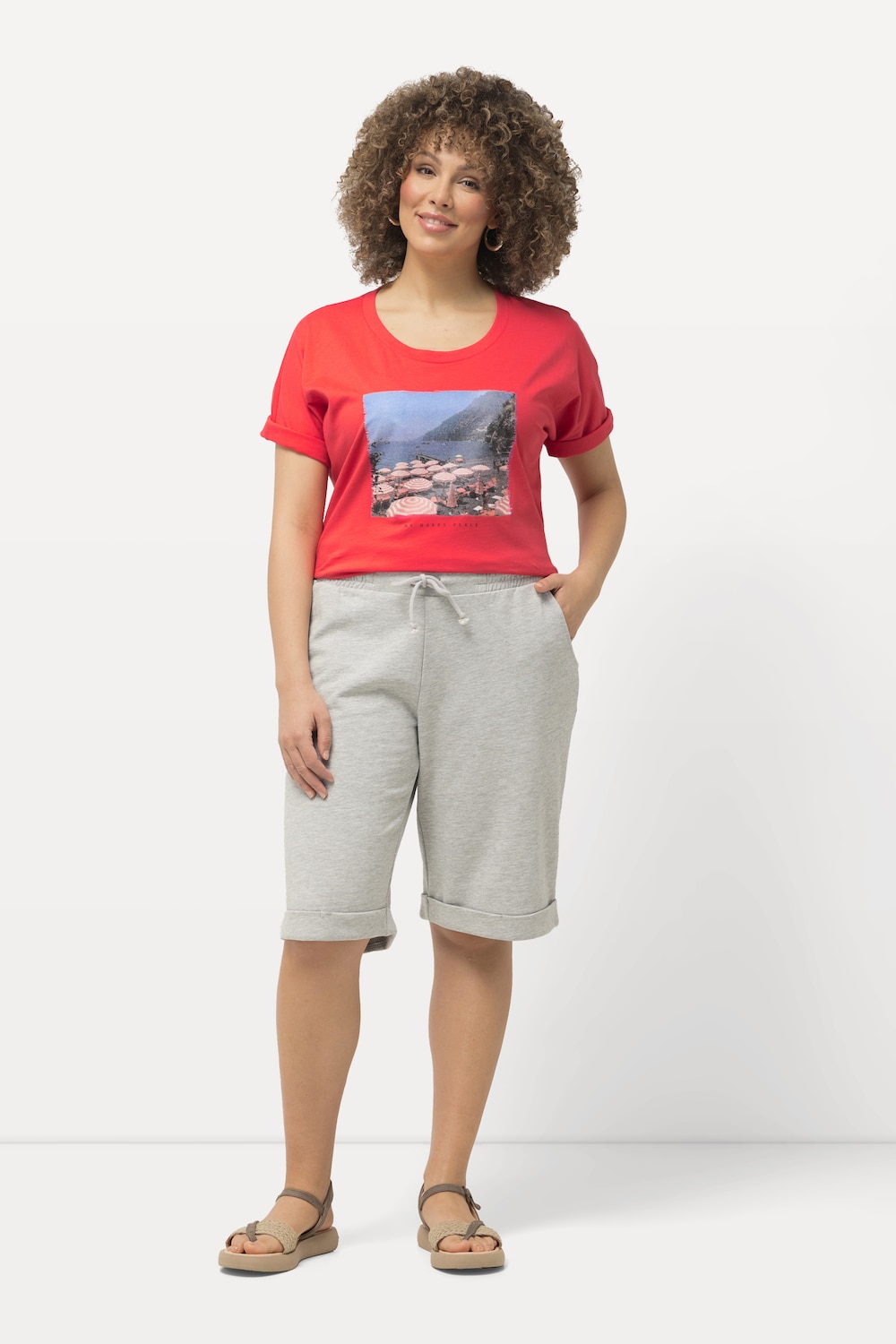 Große Größen Sweatshorts Mary, Damen, grau, Größe: 62/64, Baumwolle, Ulla Popken von Ulla Popken