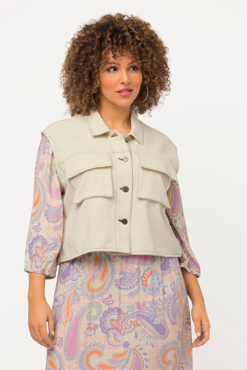 Große Größen Sweatweste, Damen, gelb, Größe: 50/52, Baumwolle/Polyester, Ulla Popken von Ulla Popken