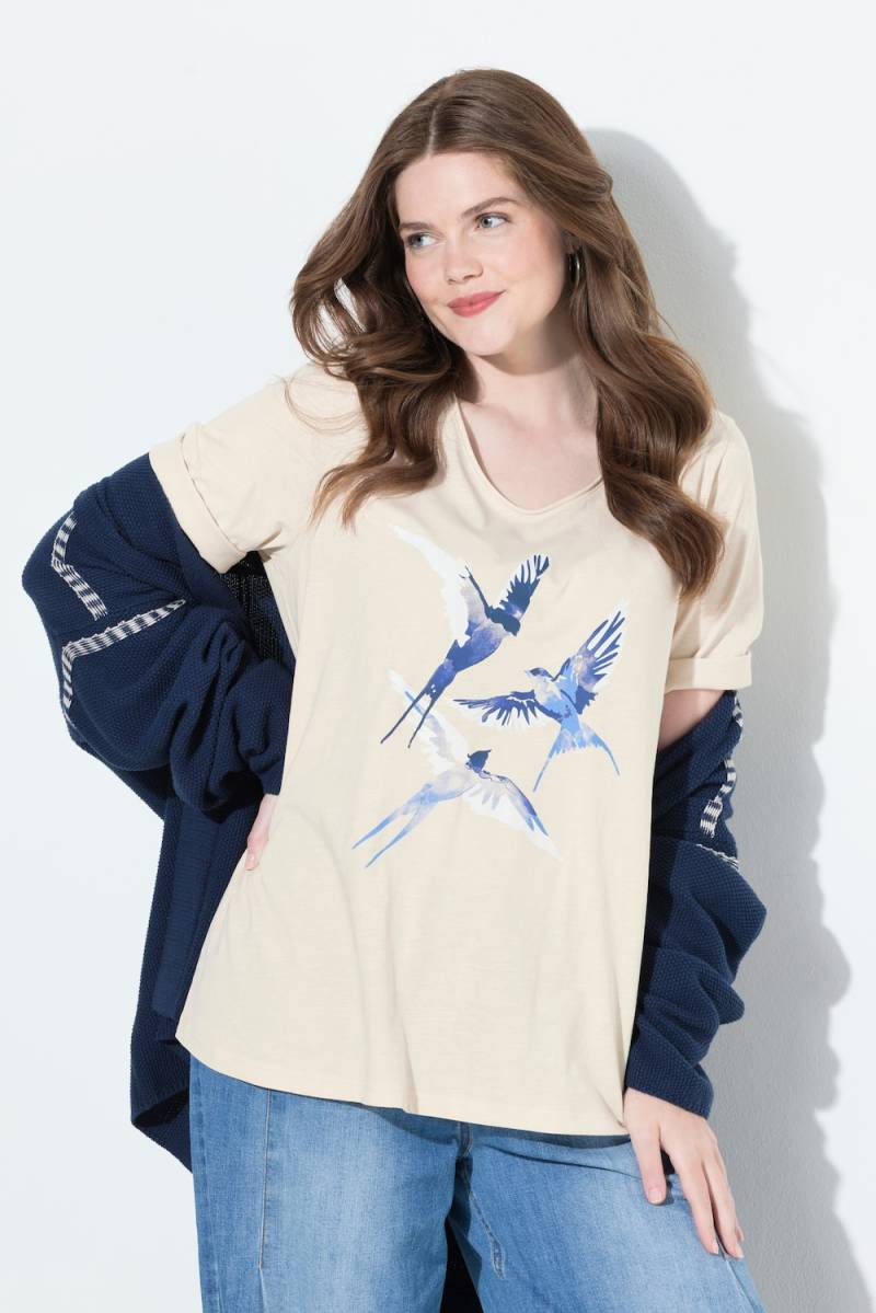 Große Größen T-Shirt, Damen, beige, Größe: 54/56, Baumwolle, Ulla Popken von Ulla Popken