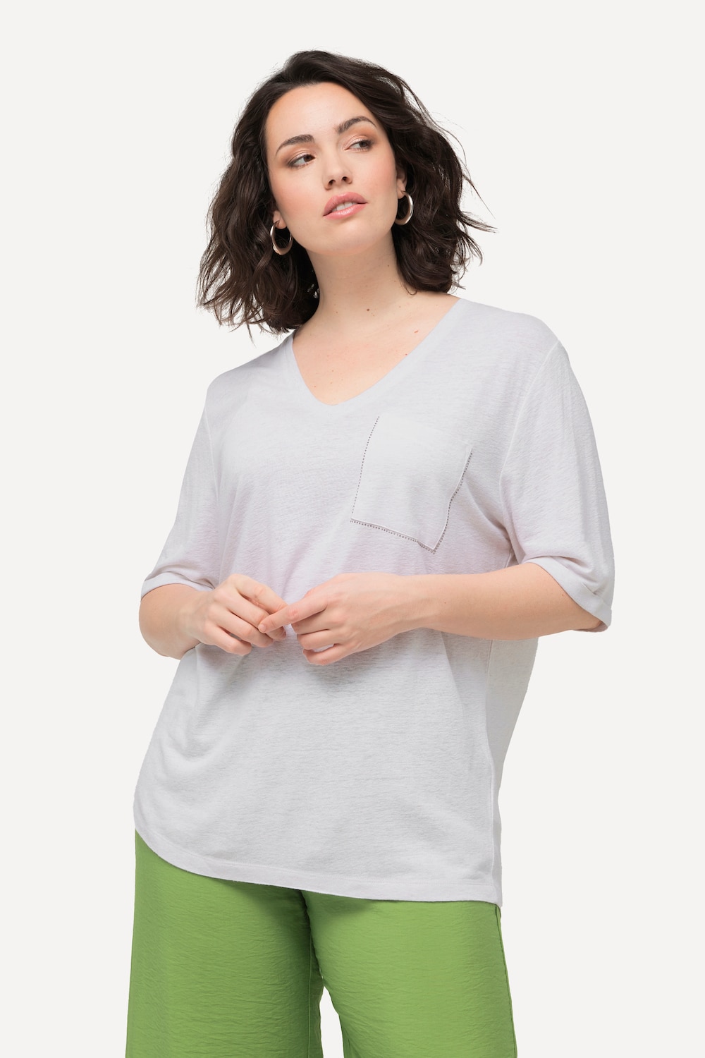 Große Größen T-Shirt, Damen, beige, Größe: 54/56, Leinen/Viskose, Ulla Popken Große Größen T-Shirt, Damen, beige, Größe: 54/56, Leinen/Viskose, Ulla Popken von Ulla Popken
