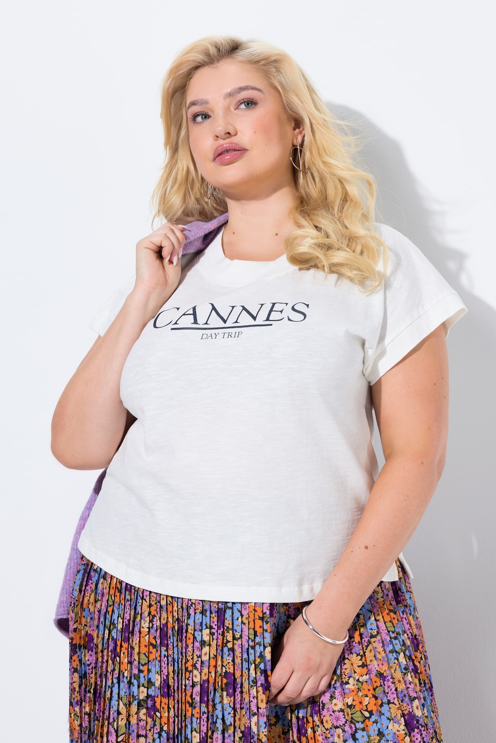 Große Größen T-Shirt, Damen, beige, Größe: 62/64, Baumwolle, Ulla Popken von Ulla Popken